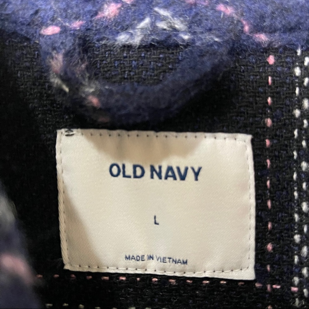 OLD NAVY Relaxed Textured Plaid Button-Front Coat - Picture 3 of 3